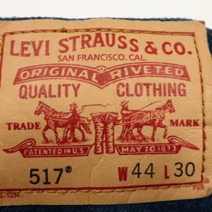 即決★Levi's 517 W44 L30 ブーツカットデニム ジーンズ リーバイス メキシコ製 フレア パンツ 紙パッチ インディゴ メンズ スモールeの画像6