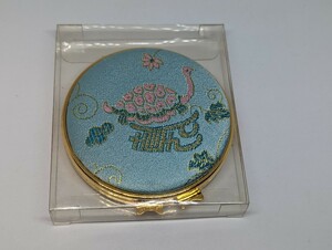 昭和レトロ 手鏡 鏡 コンパクト 刺繍 雑貨