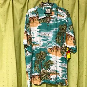 新品! PAUHANA (パウハナ) アロハ シャツ (L) | MENS メンズ ハワイ ヤシの木 MADE IN HAWAII USA