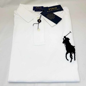  новый товар POLO RALPH LAUREN Polo Ralph Lauren большой po колено рубашка-поло белый мужской L размер 