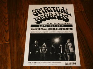SPIRITUAL BEGGARS JAPAN TOUR 2016 大阪公演 非売品フライヤー！ Michael Amott Sharlee D'Angelo ARCH ENEMY