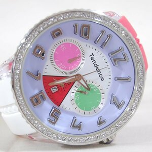  unused regular goods [ regular price 51000 jpy ] Tendence Tendence# round gully Berkley ji- Chrono wristwatch T0460406 red × white # *HC3626001