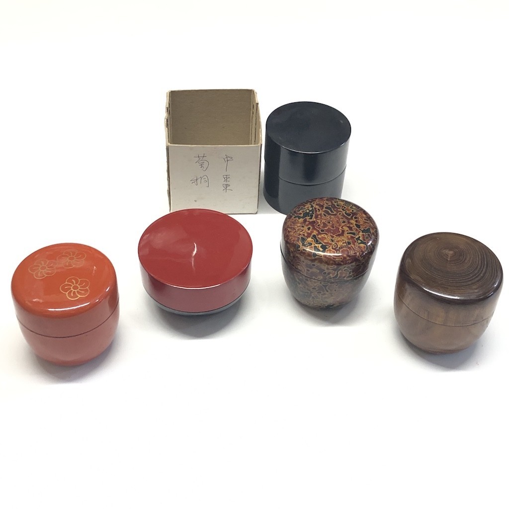 5点 棗 菊桐文様 茶道具 漆器 茶器 茶道 漆芸 なつめ まとめてセット