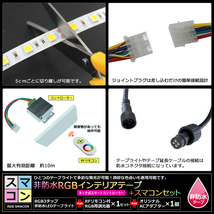 【スマコン50cm×2本セット】 非防水RGBテープライト+RF調光器+対応アダプター付き_画像4