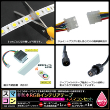 【スマコン50cm×4本セット】 非防水RGBテープライト+RF調光器+対応アダプター付き_画像4