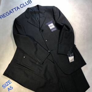 ★紳士服・工房【大創業祭】新品★未使用 REGATTACLUBソフトビジネス3釦スーツセットアップ/サイズA5サイドベンツ/チャコールグレー春夏