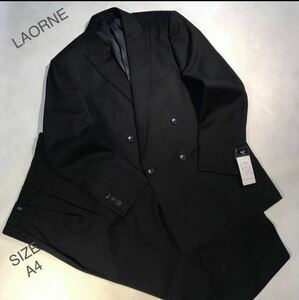 ★紳士服工房★【大創業祭】★新品★未使用LAORNE4ッ釦1ッ掛け礼服ダブル スーツ/サイズA4冠婚・葬祭・式典/礼装礼服/オールシーズン限定