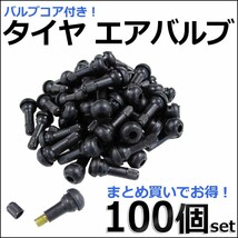 タイヤ エアバルブ (100個セット) バルブコア付き / エアーバルブ / 互換品_画像1