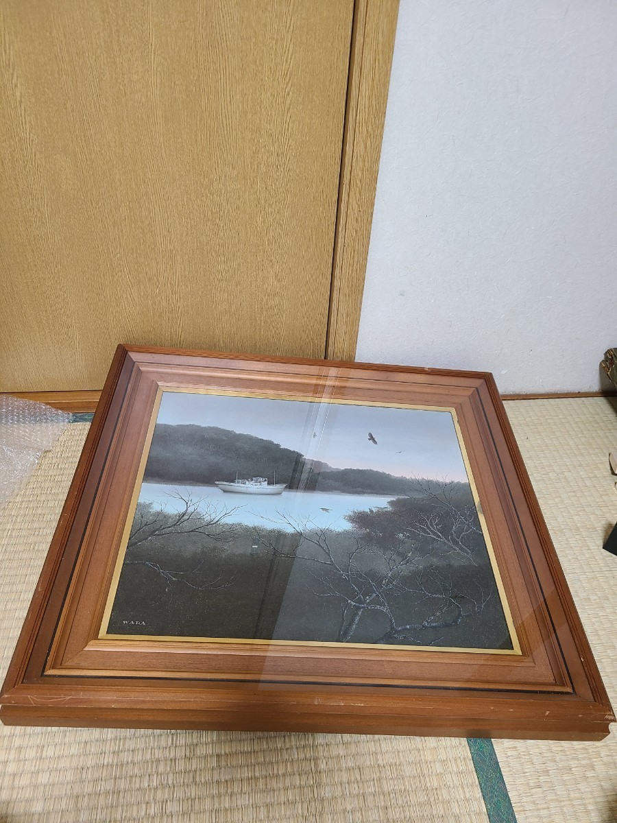 لوحة زيتية أصلية من Toru Wada F10 قارب Shiomantsu الواقعي على شاطئ البحر سيد Genichiro Inokuma Kakuhiro Tatekikai Doujinshi, تلوين, طلاء زيتي, طبيعة, رسم مناظر طبيعية