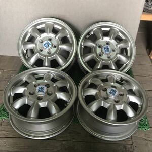 DAIHATSU MINI LITE 14インチ 14×5.5JJ OFF;+55 PCD;100-5H ハブ径;約55mm 傷あり 腐食あり 4本