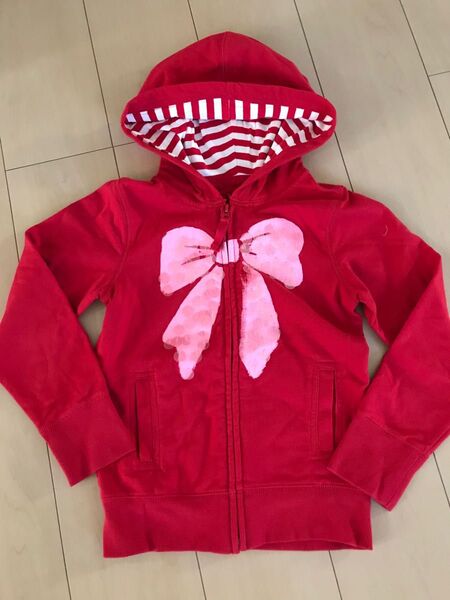 美品☆GAP kids 130cm かわいいパーカー スパンコール ジップアップパーカー