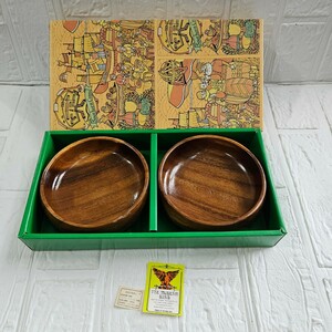 【未使用】小皿　木製　木皿　サラダ皿　洋食器　食器　サラダボール　2個入り　コレクション
