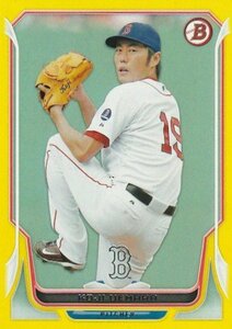 上原浩治 2014 BOWMAN YELLOW BORDERED PARALLEL #/99 BOSTON RED SOX