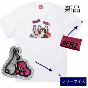atmos pink × FR2梅 × MEZAMEの一瞬前　コラボTシャツ　フリーサイズ