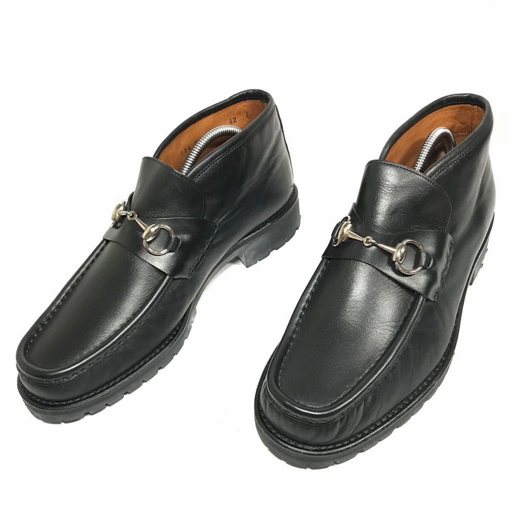 訳あり】GUCCI グッチ 革靴 ブーツ サイドジップ ブラック 40 1/2