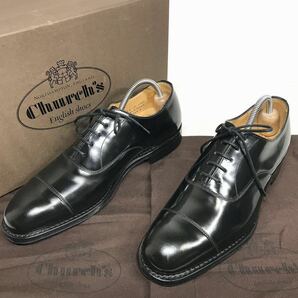 未使用品【チャーチ】本物 Church's 靴 24cm 黒 ビジネスシューズ Consul R ラスト173 ポリッシュドバインダー レザー 男性用 メンズ 5F 箱の画像1