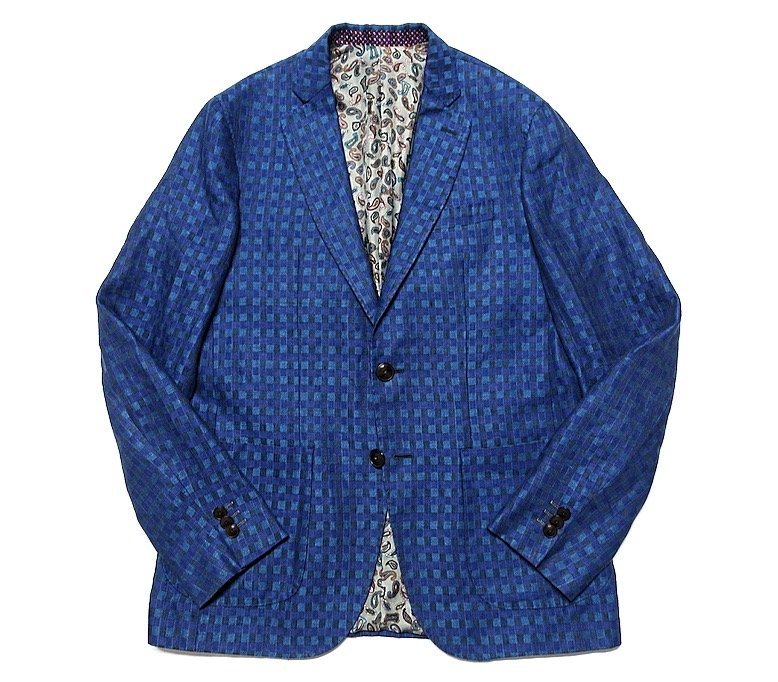 17SS 定価25万 美品 ETRO エトロ シルク ペイズリー柄裏地 ブロック