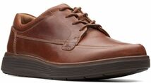 送料無料 Clarks 27.5cm ビジネス スニーカーブラウン タン シューズ レザー 革 カジュアル スーツ ローファー ブーツ スリッポン JJJ167_画像1