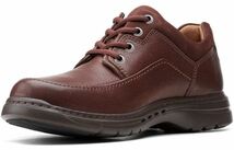 送料無料 Clarks 25cm ビジネス スニーカー マホガニー ブラウン シューズ レザー 革 スーツ ローファー ブーツ スリッポン ゴア JJJ165_画像9