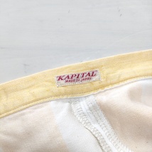 KAPITAL K1506LP219 ストライプ ガウチョパンツ サイズS パンツ イエロー ホワイト キャピタル 3-0613M 216601_画像4