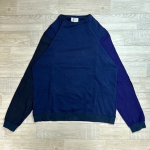 soglia/ソリア/エルボーパッチ×クレイジーパターン L/S カットソー/長袖カットソー/配色切り替え/ライトオンスクルーネックスウェット/L