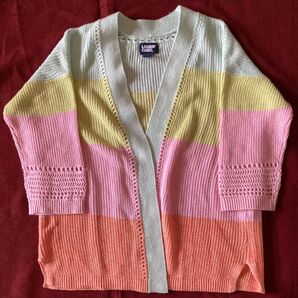 リネンコットン 虹色のカーディガン