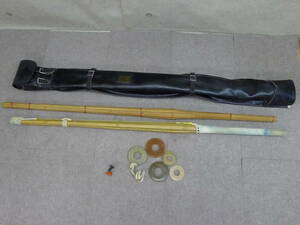 ff114*. инструмент бамбуковый меч 2 шт . кейс 38 гарда меча прекращение имеется примерно 117. кожзаменитель производства кожа покрой часть . будо ../160
