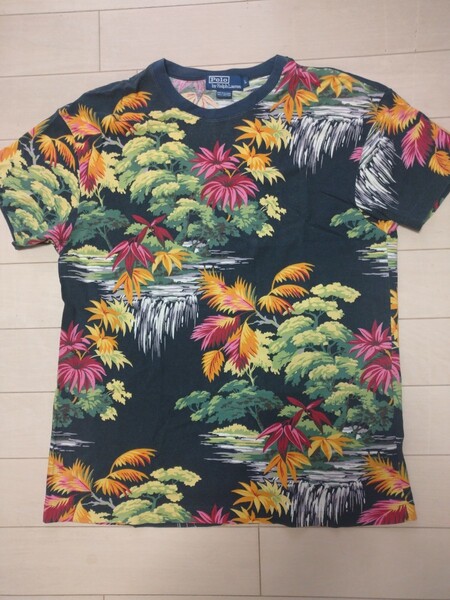 POLObyRALPH LAUREN(ポロバイラルフローレン) ボタニカル総柄Tシャツ カラー:ブラック系×マルチカラー 表示サイズ:L