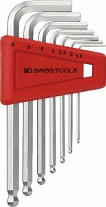 Swiss Tools PB Swiss Swiss Tool 212.H-6 с шаровыми шестиугольными B-гаешерными гаечными ключами (PAC NASHI) Номер детали: 212.H-6 (212-1,5, 2,5, 3, 3, 4, 5, 6)