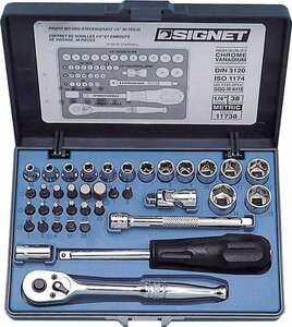 SIGNET (シグネット)　11738 1/4DR 38PC MM ソケットレンチセット 品番 11738 ラチェット ハンドル 自動車 車 整備 工場 機械 DIY