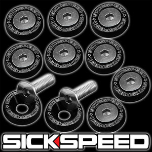 SICKSPEED フェンダーワッシャー M5 ブラック 10個 JDM USDM シックスピード 汎用 ドレスアップ ボルト 車 5mm a