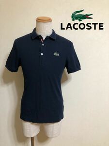 LACOSTE EXCLUSIVE EDITION ラコステ 限定 鹿の子 ポロシャツ トップス サイズ3 半袖 ネイビー ファブリカ 日本製 PH018P 紺