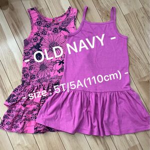 【OLD NAVY】花柄ワンピース&キャミソールワンピース size:5T/5A(110cm)