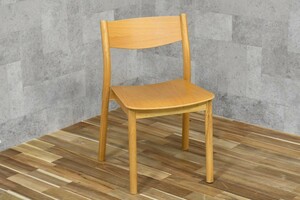 PB3FK75 無印良品 MUJI REAL FARNITURE ダイニングチェア オーク材 アームレス リビングチェア 食卓椅子 ナチュラルモダン 板座 食堂椅子