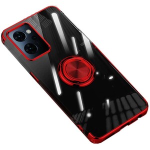 o poly- noOPPO Reno9 A/OPPO Reno7 A soft case ring TPU protection ke- sling Impact-proof stand with function 360 rotation clear × red 