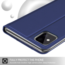 【送料無料】 iPhone11 Pro Max 手帳型ケース カバー ツートンカラー ストラップ付き ネイビーブルー＆グレー_画像5
