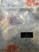 未使用品★LANVIN　ランバン★ラメ入薔薇柄　大判ハンカチ　58㎝★水色　シルク混_画像5