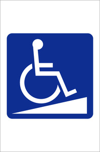 シンプル縦型看板「車椅子スロープマーク(青）」【その他】屋外可