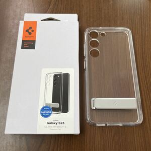 506a3007☆ Spigen Galaxy S23 ケース [ キックスタンド搭載 ] [ SC-51D | SCG19 ] 全透明 置き対応 角度調整可能 米軍MIL規格取得