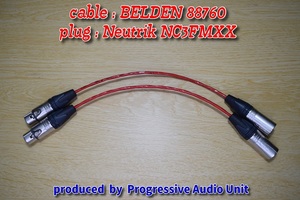 □□ BELDEN 88760＋XLR plug オス-メス（NCFMXX）/0.50m×2本