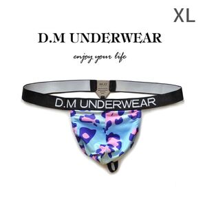 DM Tバック アニマル プリント メンズ パンティ 勝負パンツ カラフル おしゃれ メタルプレート フィット スポーツ ショーツ