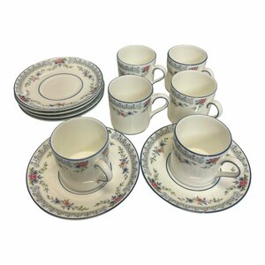 【中古品】 WEDGWOOD ウェッジウッド ROSEDALE ローズデール カップ&ソーサ― デミタス 6客セット kyL2479RO