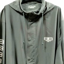 ◆中古品◆BALENCIAGA バレンシアガ MEN'S RTW woven ウィンドブレーカー BB PARIS ブラック 黒 kyX3385N_画像3