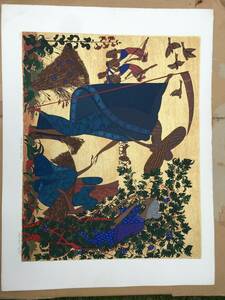 Art hand Auction ★【Ippindo】★Large, limited edition, 240/300, lithograph, Ezekiel, mystery, Egyptian, old painting, Showa retro, rare, valuable, beautiful, antique, ornament, figurine, relief, Artwork, Prints, Lithography, Lithograph