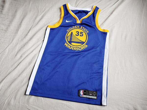 美品 NIKE ナイキ KEVIN DURANT ケビン・デュラント 35 GOLDEN STATE WARRIORS SWINGMAN JERSEY 864475-496 ゲームシャツ S 青 バスケ ★6