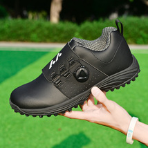 正規品 ゴルフシューズ メンズ 運動靴 ウォーキングシューズ 超軽量 履きやすい アウトドア ダイヤル式 防水防滑耐磨 絶賛 黒 24.5~27.5cm_画像3