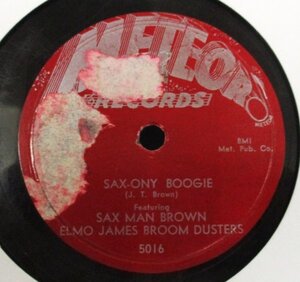 BLUES 78rpm ☆ Elmo James Broom Dusters Sax-ony Boogie / Dumb Woman Blues [ US '54 Meteor Records 5016] SP盤