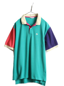 80s USA製 ブルックスブラザーズ クレイジー パターン 鹿の子 半袖 ポロシャツ メンズ XL / Brooks Brothers 80年代 ビンテージ 半袖シャツ