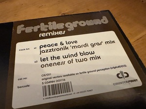 12”★Fertile Ground / Peace & Love / Let The Wind Blow (Remixes) / Future Jazz！Jazztronik