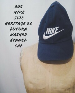 Nike s1ze heritage 86 futura washed 6panel cap 00s ナイキ ヘリテージ ウォッシュド 6パネル キャップ スウォッシュ ビンテージ 加工